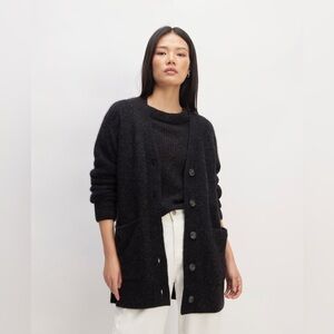 EVERLANE / THE OVERSIZED ALPACA POCKET CARDIGAN / Heathered Black / sz Lrg/ NWOT